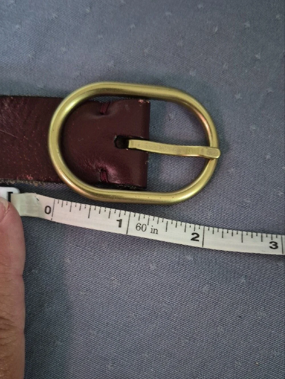 Fossil Patchwork Leather Belt Womens S Brass Oval Buckle Hippie Boho Festival